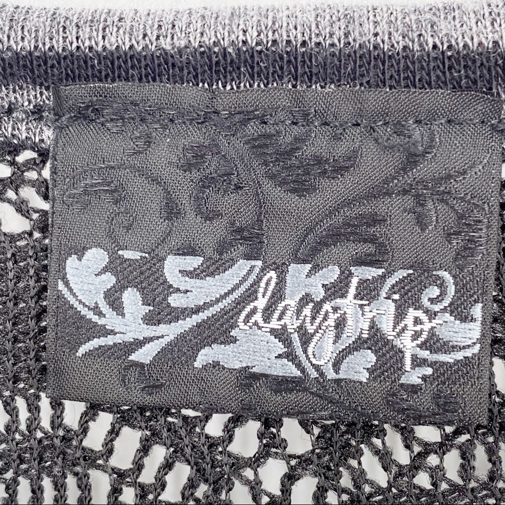 Daytrip Long Sleeve Eagle Embellished Top Black Lace Accent Shoulders XS - Picture 6 of 7